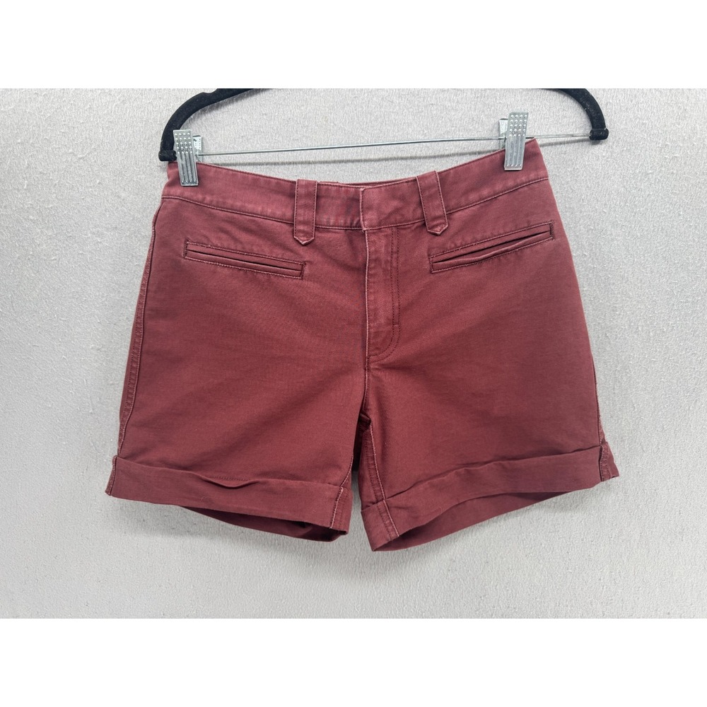 Vintage J.Crew Womens Size 0 Broken-In‎ Chino Shorts Cuffed Wine Red 53527 NWT